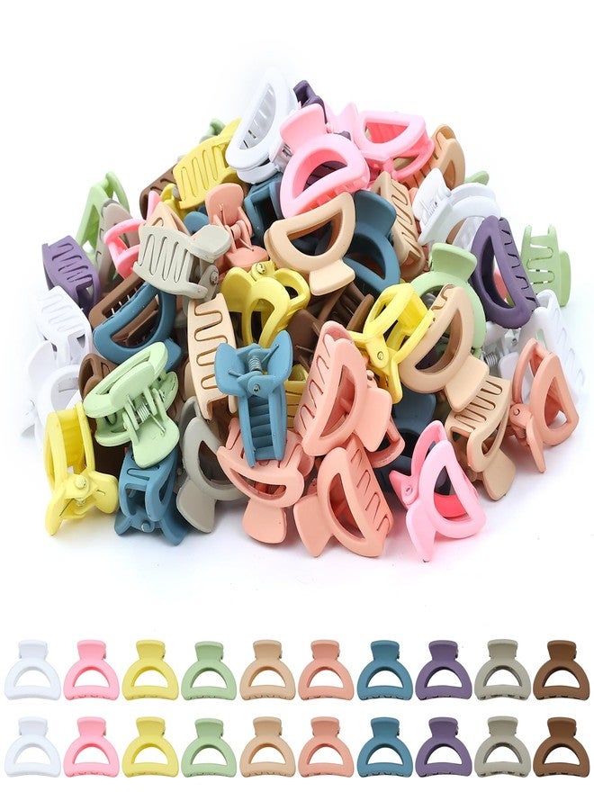 Dizila 100 Pieces Neutral Color 2.5cm/0.1" Small Non-slip Moon-shaped Plastic Hair Claws Clips Mini Hair Clamps Barrettes Hair Accessories for Women Girls Teens Kids Toddlers - Image 1